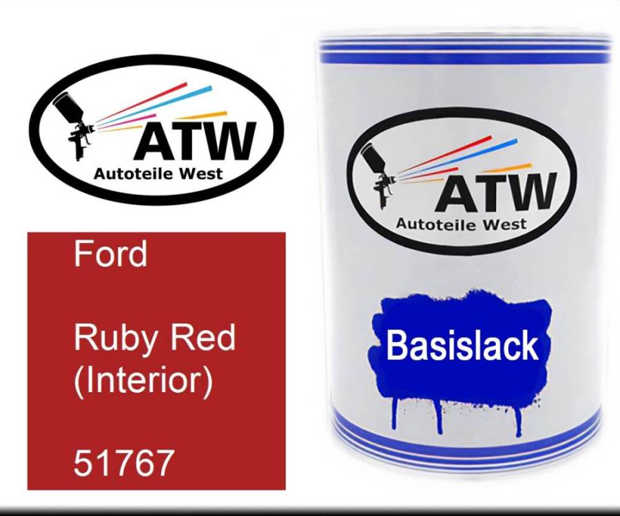 Ford, Ruby Red (Interior), 51767: 500ml Lackdose, von ATW Autoteile West.
